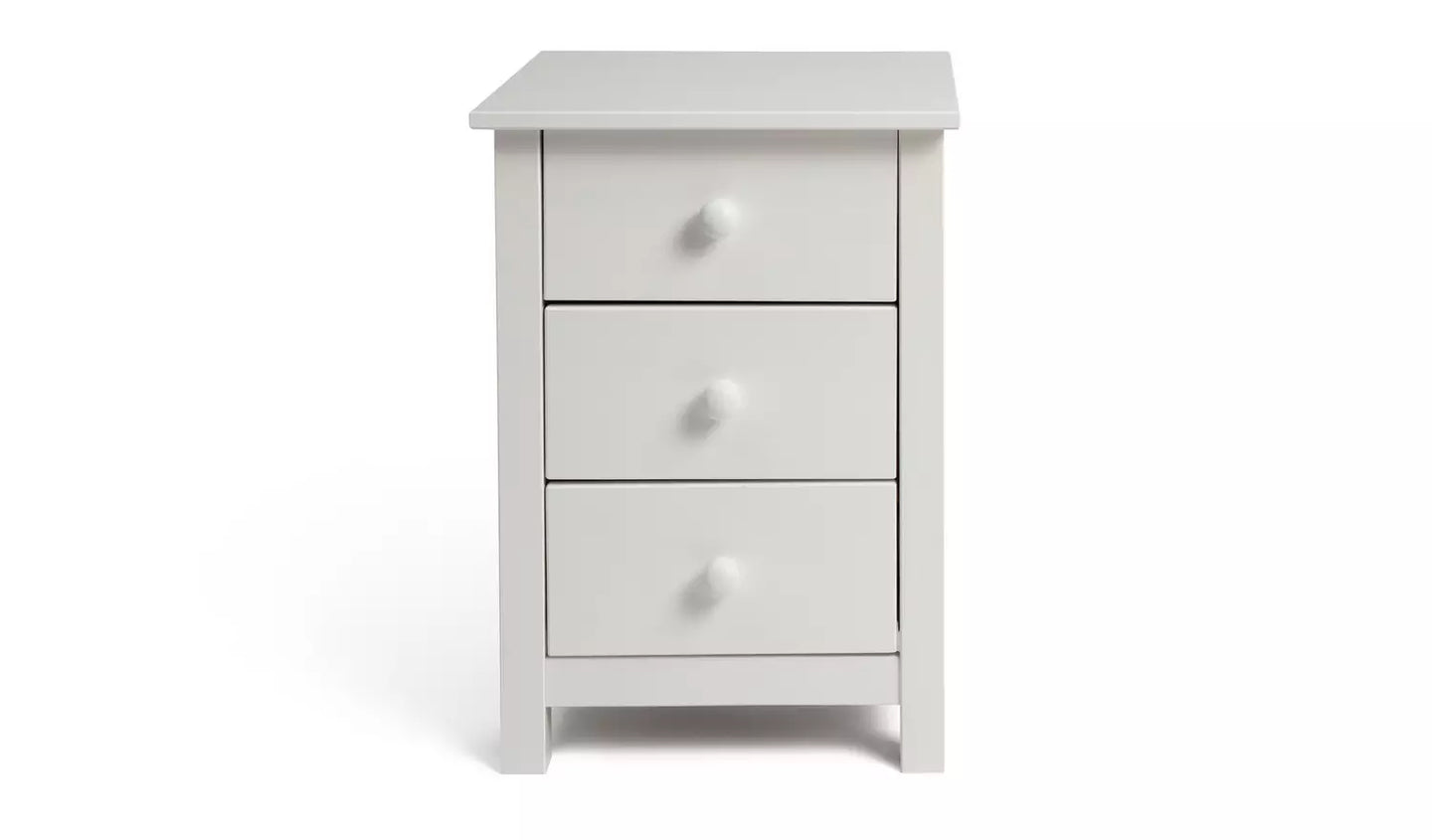 Assembled Scandinavia 3 Drawer Bedside Table - White